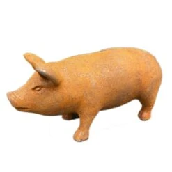Darthome Limited Rust Cast Iron Pig Garden Statue 16cm -Decor Garden Shop IMG E6613 edited297copy