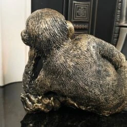 Darthome Limited Gold Lying Monkey Tealight Holder -Decor Garden Shop IMG E6664