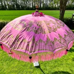 Darthome Limited Pink And Gold Bali Sun Parasol 2m -Decor Garden Shop IMG E6673