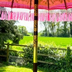 Darthome Limited Pink And Gold Bali Sun Parasol 2m -Decor Garden Shop IMG E6676 427988b2 99ae 41af bebf c1c9c2cb7466