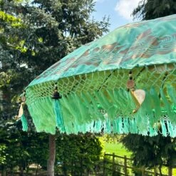 Darthome Limited Green And Gold Bali Sun Parasol 2m -Decor Garden Shop IMG E6750