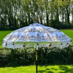 Darthome Limited White And Gold Bali Sun Parasol 2m