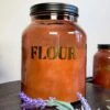 Darthome Limited Amber Glass Flour Storage Jar With Black Lid