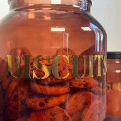 Darthome Limited Amber Glass Biscuit Storage Jar With Black Lid -Decor Garden Shop IMG E6855 edited60