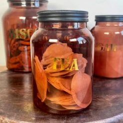 Darthome Limited Set Of 5 Amber Glass Storage Jars -Decor Garden Shop IMG E6879 edited65 9e732356 1df4 4219 82e6 2d04c9717a5a