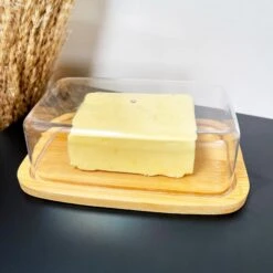 Darthome Limited Bamboo Butter Dish Plastic Cover Lid -Decor Garden Shop IMG E6881