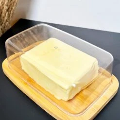 Darthome Limited Bamboo Butter Dish Plastic Cover Lid -Decor Garden Shop IMG E6891