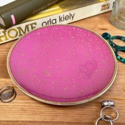 Darthome Limited Pink & Speckled Gold Trinket Dish