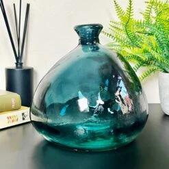 Darthome Limited Recycled Glass Dark Blue Bubble Vase