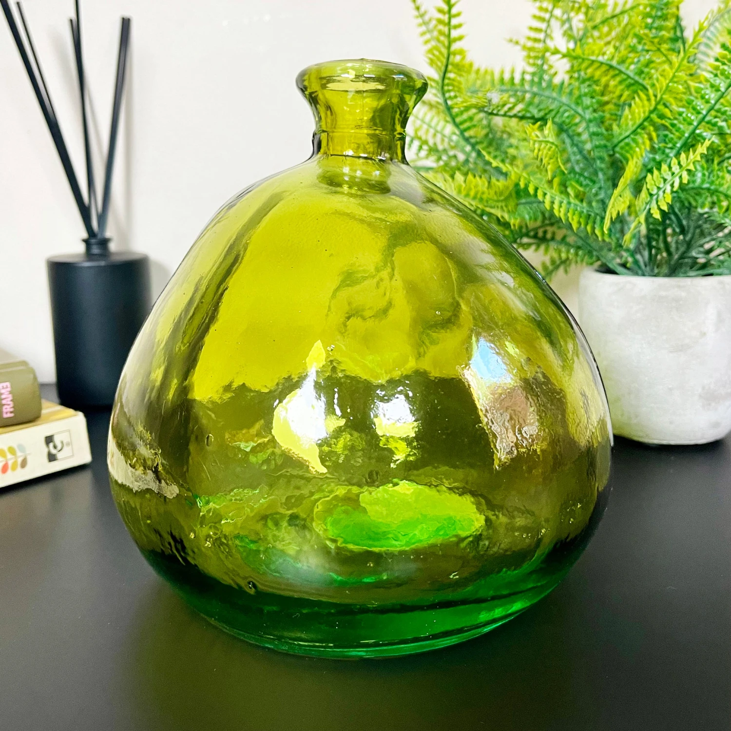 Darthome Limited Recycled Glass Green Bubble Vase 1 Darthome Limited Recycled Glass Green Bubble Vase