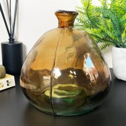 Darthome Limited Recycled Glass Brown Bubble Vase -Decor Garden Shop IMG E7014