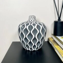 Darthome Limited Grey Wave Pattern Serenity Vase 12 Darthome Limited Grey Wave Pattern Serenity Vase -Decor Garden Shop IMG E7053