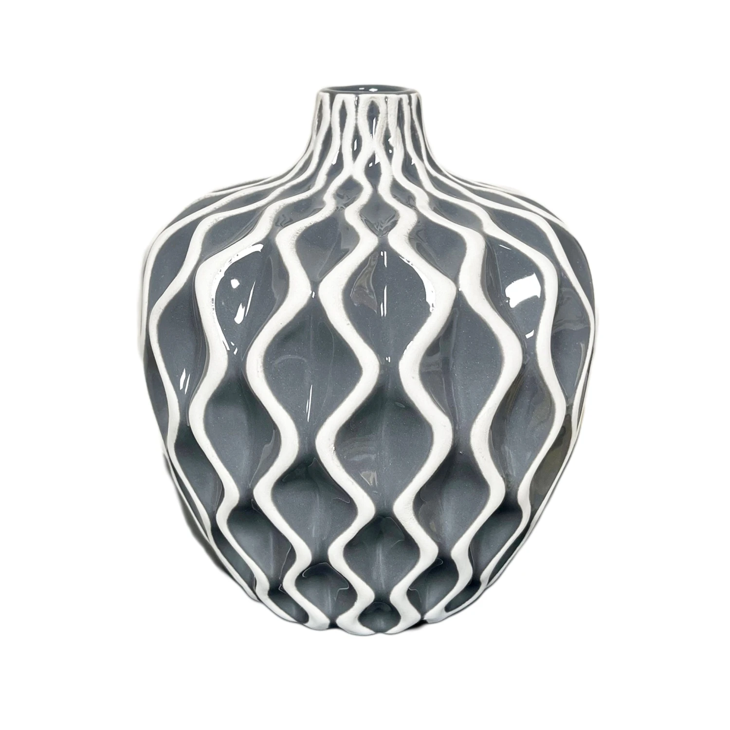 Darthome Limited Grey Wave Pattern Serenity Vase 7 Darthome Limited Grey Wave Pattern Serenity Vase - Image 7