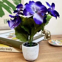 Darthome Limited Artificial Purple Pansy In Pot -Decor Garden Shop IMG E7062 edited208