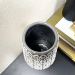 Darthome Limited Grey Embossed Oval Serenity Vase -Decor Garden Shop IMG E7078