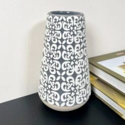 Darthome Limited Grey Embossed Oval Serenity Vase -Decor Garden Shop IMG E7081