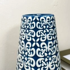 Darthome Limited Blue Embossed Oval Serenity Vase -Decor Garden Shop IMG E7088