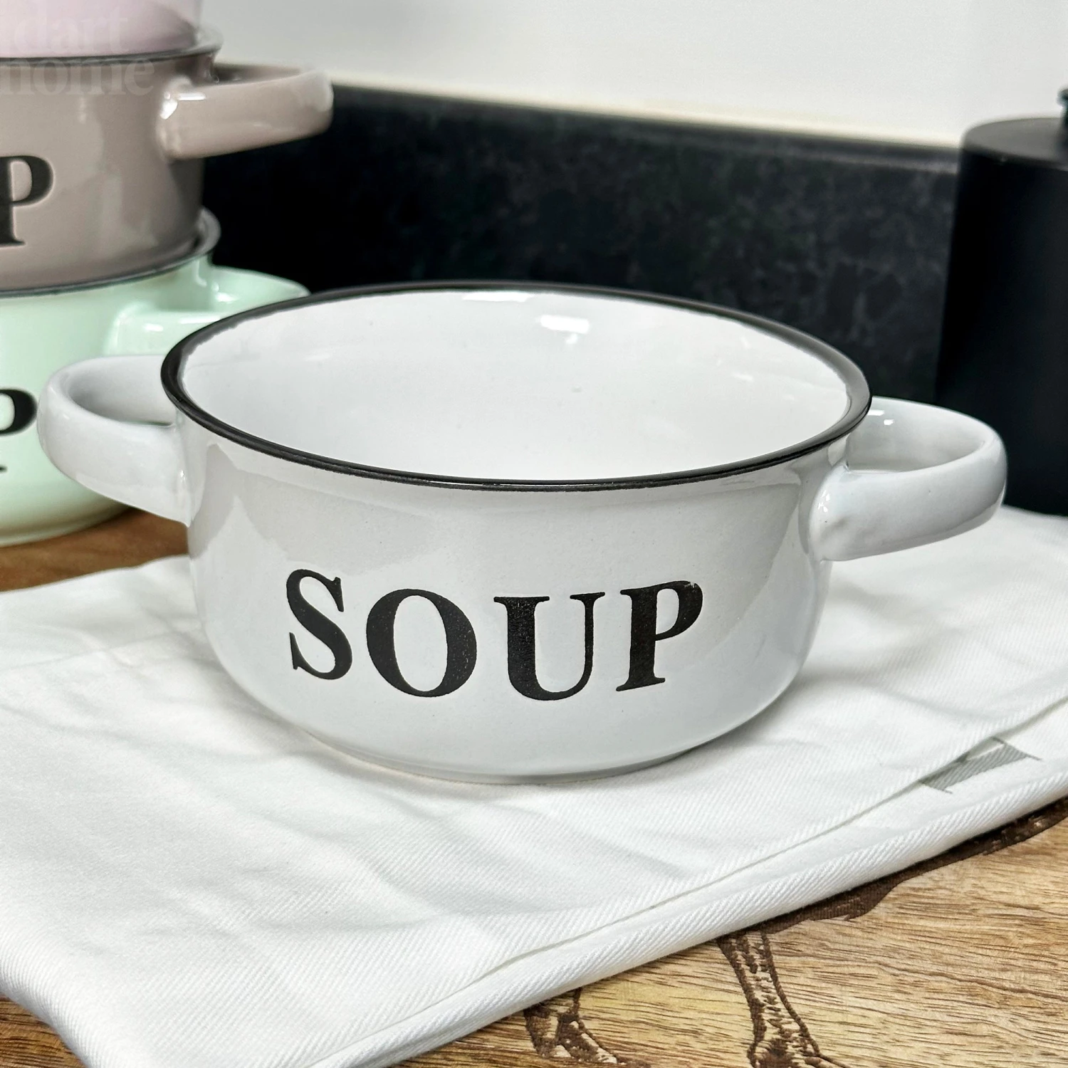 Darthome Limited Set Of 4 Pastel Soup Bowls With Handles 5 Darthome Limited Set Of 4 Pastel Soup Bowls With Handles - Image 5