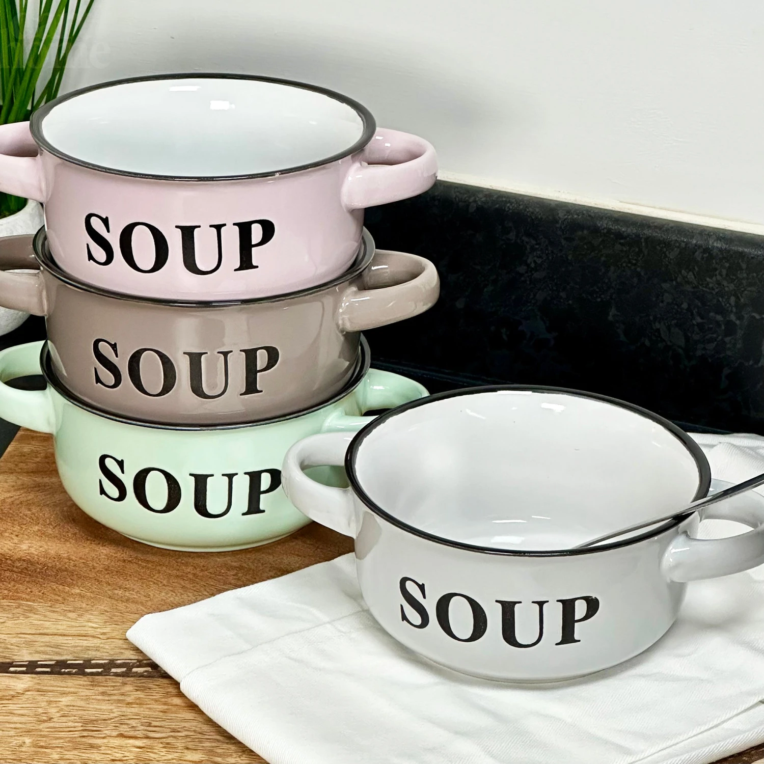 Darthome Limited Set Of 4 Pastel Soup Bowls With Handles 1 Darthome Limited Set Of 4 Pastel Soup Bowls With Handles