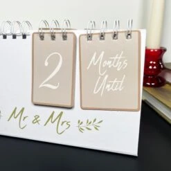 Darthome Limited Mr & Mrs Wedding Countdown Flip Calendar -Decor Garden Shop IMG E7165