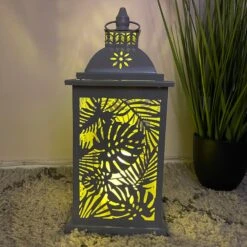 Darthome Limited LED Grey Leaf Hurricane Lanterns -Decor Garden Shop IMG E7186 edited299