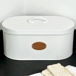 Darthome Limited White Ribbed Bread Bin