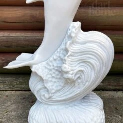 Darthome Limited White Dolphin Garden Ornament - Marble Resin -Decor Garden Shop IMG E7280 editedBF