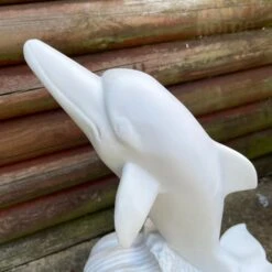 Darthome Limited White Dolphin Garden Ornament - Marble Resin -Decor Garden Shop IMG E7282 editedBH