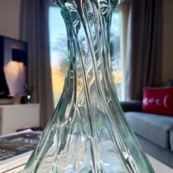 Darthome Limited 35cm Crinkle Molten Glass Vase On Driftwood Stand -Decor Garden Shop IMG E7379