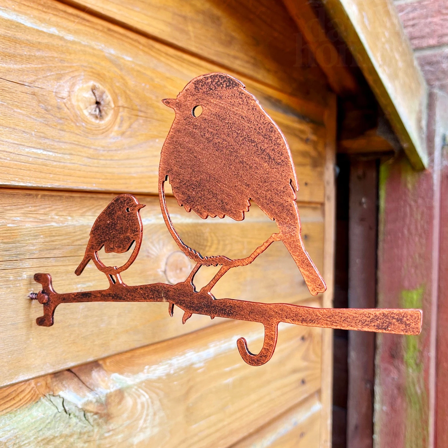Darthome Limited Robin & Baby Steel Bird Feeder Hanger - Copper Effect 2 Darthome Limited Robin & Baby Steel Bird Feeder Hanger - Copper Effect - Image 2