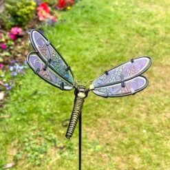 Darthome Limited Blue Glass Dragonfly Garden Stake 68cm