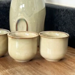 Darthome Limited 5pc Green Reactive Glaze Sake Set 8 Darthome Limited 5pc Green Reactive Glaze Sake Set -Decor Garden Shop IMG E7633