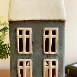Darthome Limited Tall Ceramic Grey House Tea Light Holder 13 Darthome Limited Tall Ceramic Grey House Tea Light Holder -Decor Garden Shop IMG E7640