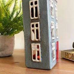 Darthome Limited Tall Ceramic Grey House Tea Light Holder 18 Darthome Limited Tall Ceramic Grey House Tea Light Holder -Decor Garden Shop IMG E7645