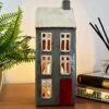 Darthome Limited Tall Ceramic Grey House Tea Light Holder
