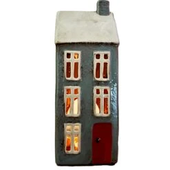 Darthome Limited Tall Ceramic Grey House Tea Light Holder 19 Darthome Limited Tall Ceramic Grey House Tea Light Holder -Decor Garden Shop IMG E7649copy