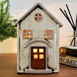 Darthome Limited Cream Village House Candle Holder