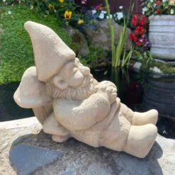 Darthome Limited Stone Sleeping Gnome Garden Ornament -Decor Garden Shop IMG E7657 editedF
