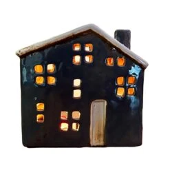 Darthome Limited Blue Ceramic Town House Candle Holder -Decor Garden Shop IMG E7673copy