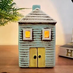 Darthome Limited Ceramic Blue House Tealight Holder