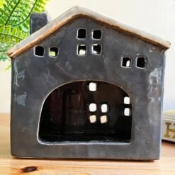 Darthome Limited Blue Ceramic Town House Candle Holder -Decor Garden Shop IMG E7712