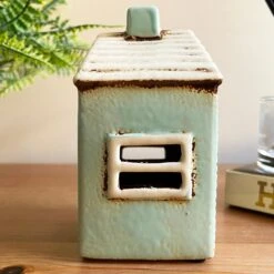 Darthome Limited Ceramic Blue House Tealight Holder -Decor Garden Shop IMG E7717