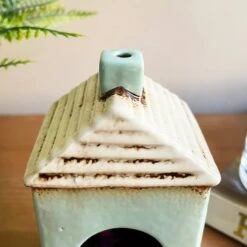 Darthome Limited Ceramic Blue House Tealight Holder -Decor Garden Shop IMG E7720