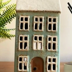 Darthome Limited Tall Blue House Tea Light Holder -Decor Garden Shop IMG E7737