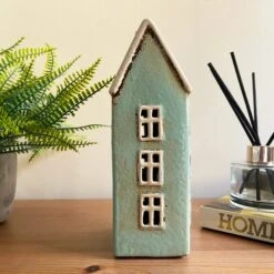 Darthome Limited Tall Blue House Tea Light Holder -Decor Garden Shop IMG E7739