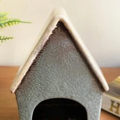 Darthome Limited Ceramic Grey Cottage House Tealight Holder -Decor Garden Shop IMG E7763