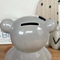 Darthome Limited Ceramic Teddy Bear Moneybox - Dark Grey -Decor Garden Shop IMG E7883 editedBT