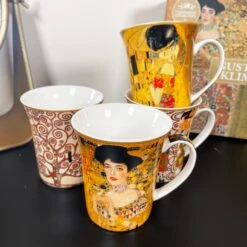 Darthome Limited Set Of 4 Fine China Gustav Klimt Art Mugs Gift Boxed -Decor Garden Shop IMG E7971