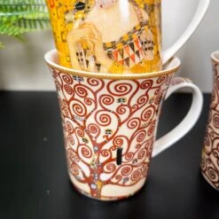 Darthome Limited Set Of 4 Fine China Gustav Klimt Art Mugs Gift Boxed -Decor Garden Shop IMG E7976