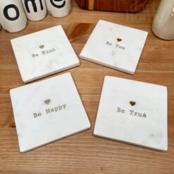 Darthome Limited Set Of 4 Inspirational Be Marble Coasters